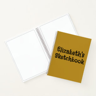 Minimalist Modern Funky Script Custom Sketchbook Notebook