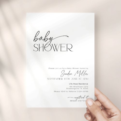 Minimalist Modern Gender Neutral Baby Shower Invitation