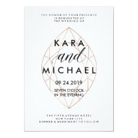 Minimalist Modern Geometric Diamond Wedding Card