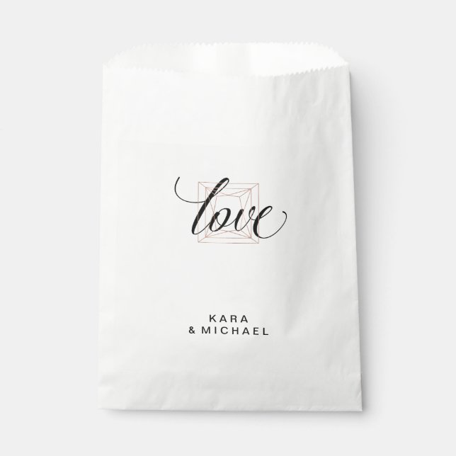 Minimalist Modern Geometric Diamond Wedding Favor Bag (Front)