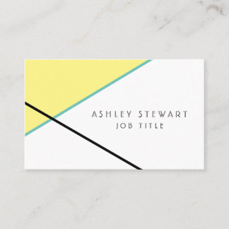 Minimalist Modern Geometric Yellow & Teal Business Card