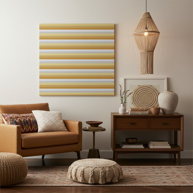 Minimalist Modern Gold and Silver Stripes Canvas Print (Creator Uploaded)