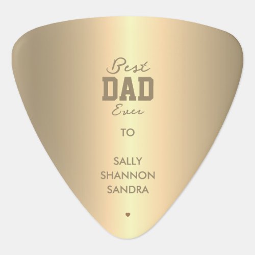 Minimalist Modern Gold Best Dad Ever Fathers Day Guitar Pick