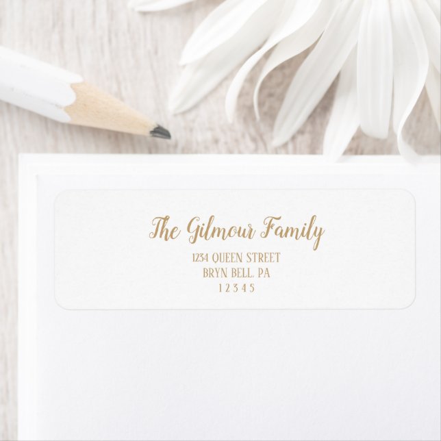 Minimalist Modern|Gold Christmas Return Address Label (Insitu)