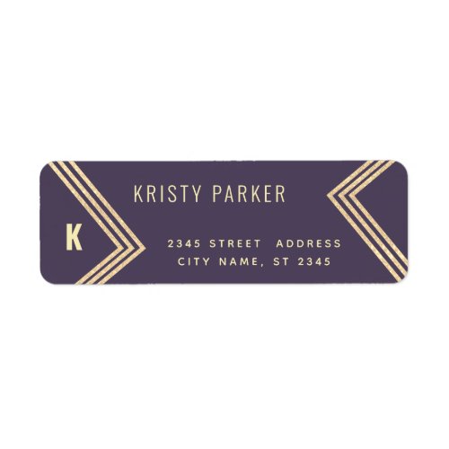 Minimalist modern gold geometrical monogram label