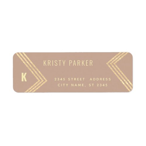 Minimalist modern gold geometrical monogram label