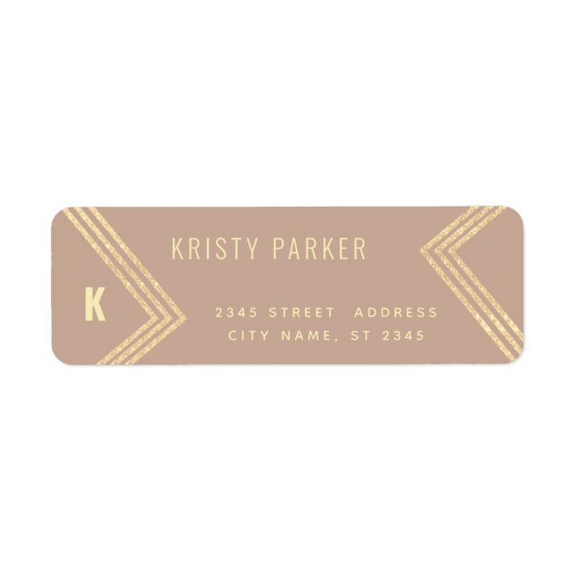 Minimalist modern gold geometrical monogram label (Front)