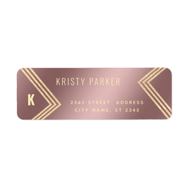 Minimalist modern gold geometrical monogram label (Front)