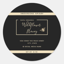 Minimalist Modern gold honey bee honey jar