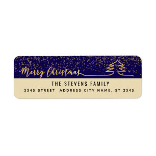 Minimalist modern gold script Merry Christmas Labe Label