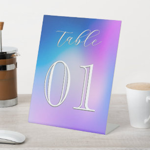Minimalist, Modern, Gradient, Custom Number Pedestal Sign