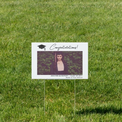 Minimalist Modern Graduation Garden Decor Sign