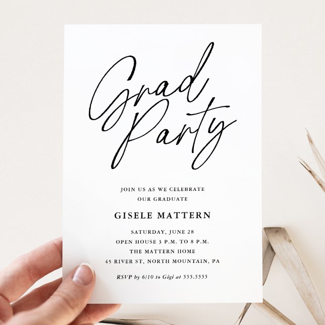 Minimalist Modern Graduation Party Invitation (Creator Uploaded)