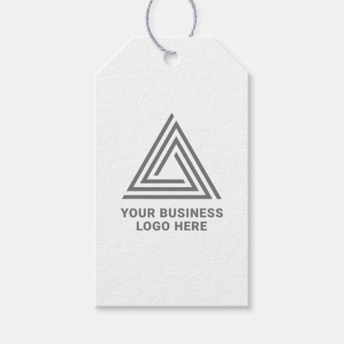 Minimalist Modern Gray Business Logo Gift Tags