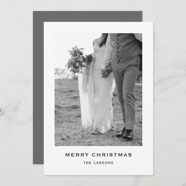 Minimalist Modern Gray Christmas Card (Front/Back)