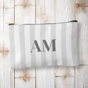 Minimalist Modern Gray Initial Monogram Accessory Pouch