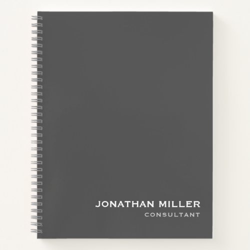 Minimalist Modern Gray Notebook