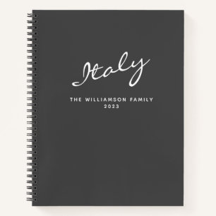 Minimalist Modern Gray Personalized Travel Journal