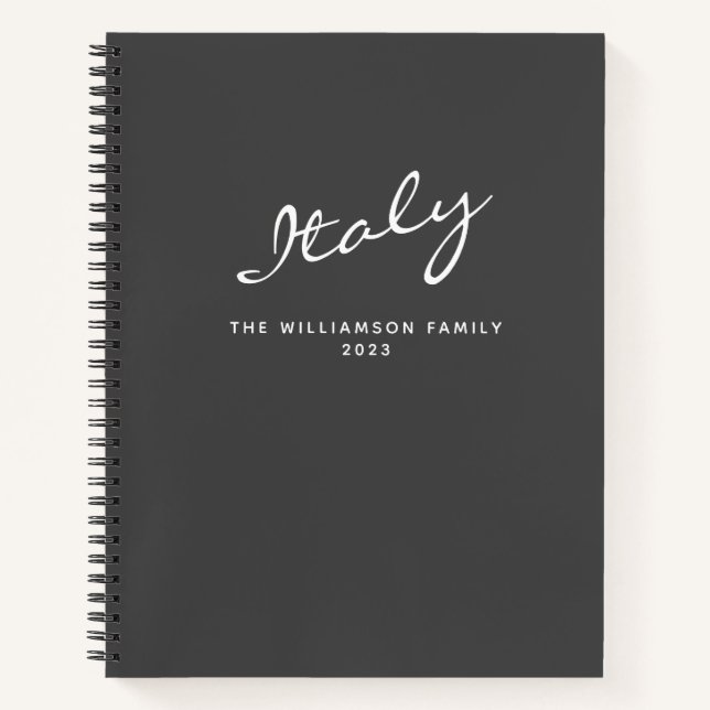 Minimalist Modern Gray Personalized Travel Journal (Front)