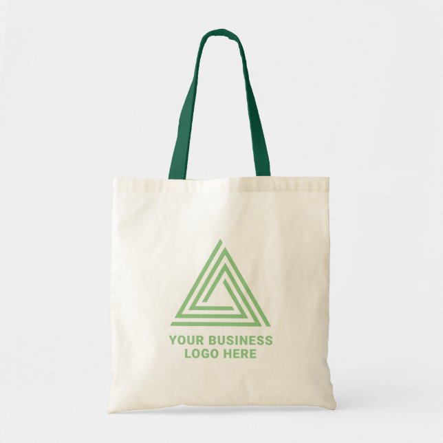 Minimalist Modern Green Business Logo Tote Bag (Front)