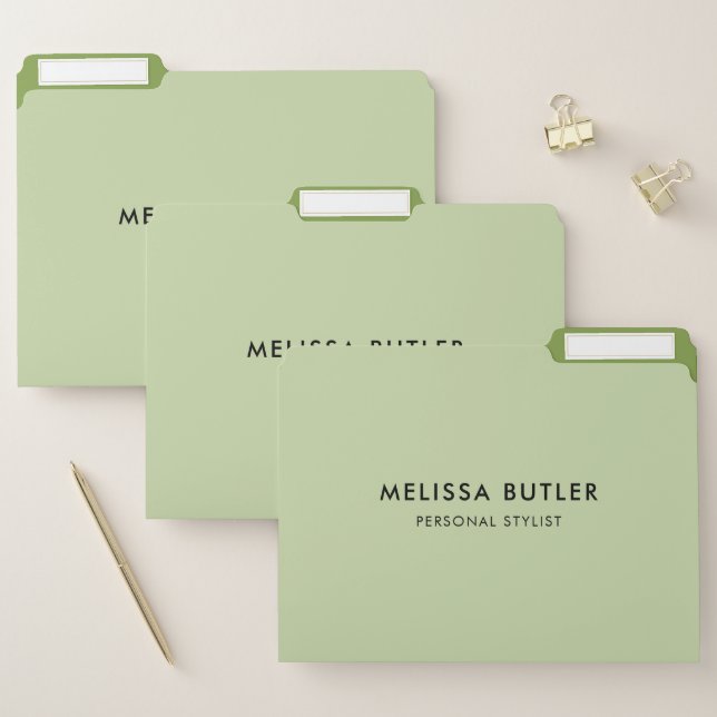Minimalist Modern Green File Folder (Set)