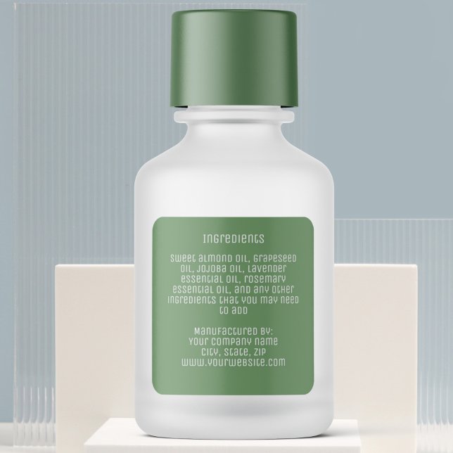 minimalist modern green ingredients label (Creator Uploaded)