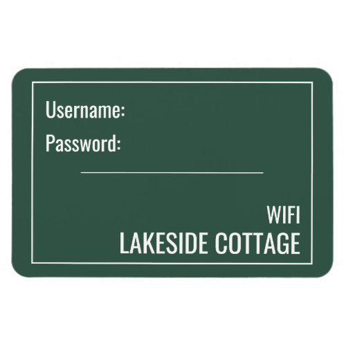 Minimalist Modern Green Vacation Rental Wifi Magnet