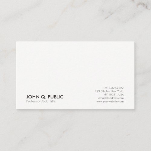 Minimalist Modern Grey White Professional Elegant Business Card