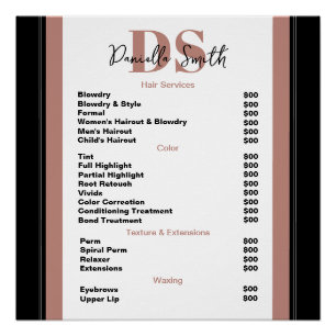 Minimalist Modern Hairstylist Poster