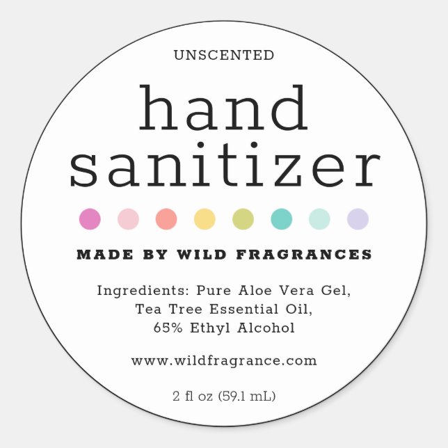 Minimalist Modern Hand Sanitizer Soap Brand Label (Front)