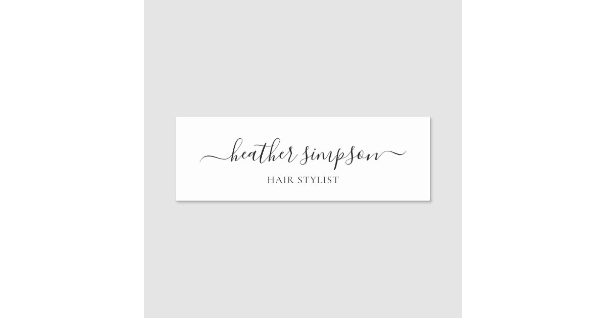 Minimalist Modern Handwriting Font Name Tag Zazzle Com