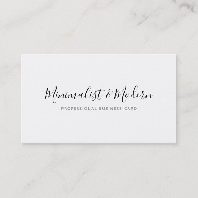 Minimalist Modern Handwriting Professional Business Card (Front)