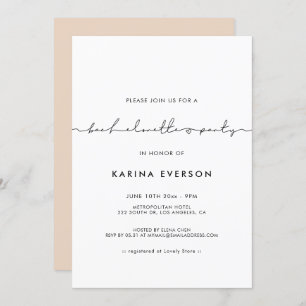 Minimalist modern handwritten Bachelorette Party Invitation