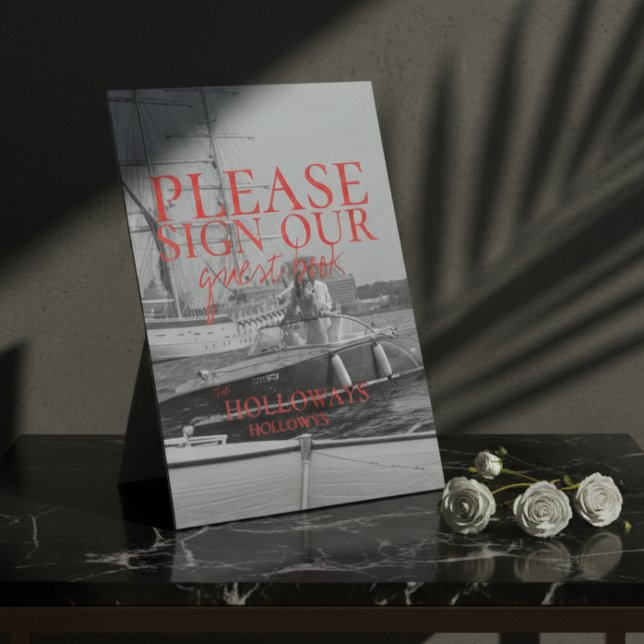 Minimalist Modern Handwritten Guest Book Sign (Invite your guests to share their love and well wishes with this Modern Guestbook Sign!)