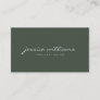 Minimalist Modern Handwritten Professional Green Business Card