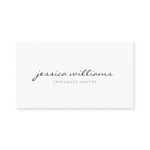 Minimalist Modern Handwritten Professional White Business Card Minimalist Modern Handwritten Professional White Business Card