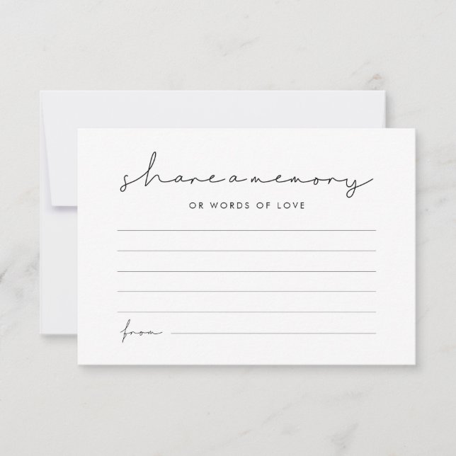Minimalist modern handwritten Share a memory Note Card (Front)