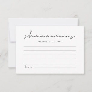 Minimalist modern handwritten Share a memory Note Card