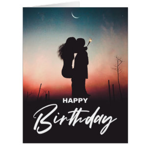 Minimalist Modern Happy Birthday Greeting Photo  Cards