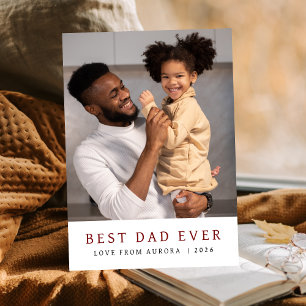Minimalist Modern Happy Fathers Day 1 Photo Holiday Card
