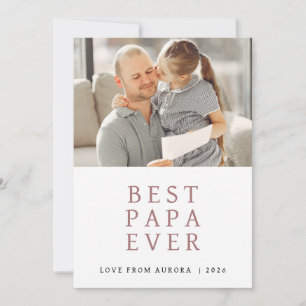 Minimalist Modern Happy Fathers Day 1 Photo Holiday Card