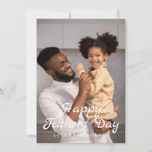 Minimalist Modern Happy Fathers Day 1 Photo Holiday Card