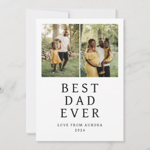 Minimalist Modern Happy Fathers Day 3 Photo Holiday Card