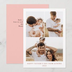 Minimalist Modern Happy Fathers Day 3 Photo Holiday Card