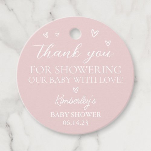 Minimalist Modern Hello Baby Shower Thank You Favo Favor Tags