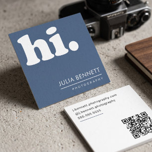 Minimalist Modern "Hi" Square Business Card