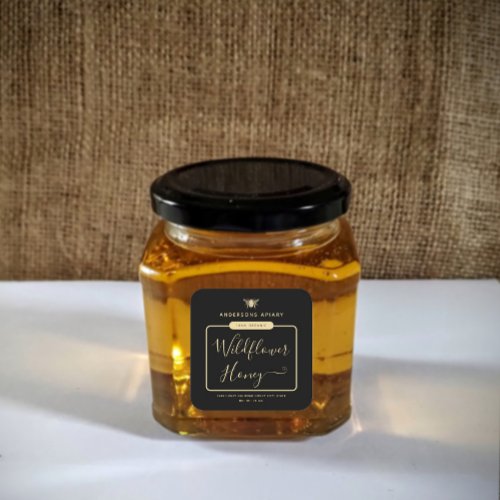 Minimalist Modern  honey bee honey jar Square Sticker