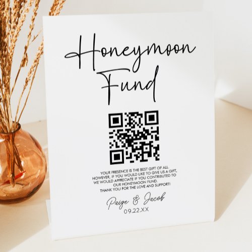 Minimalist Modern Honeymoon Fund Wedding Sign