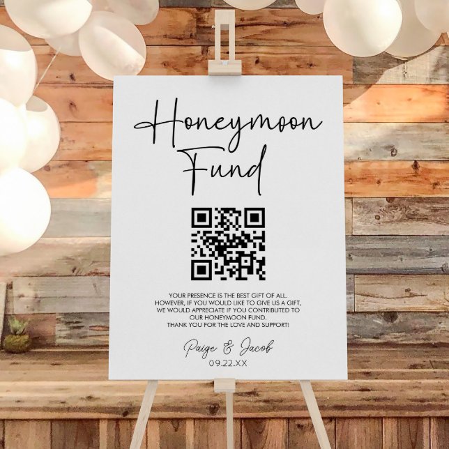 Minimalist Modern Honeymoon Fund Wedding Sign (Creator Uploaded)