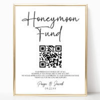 Minimalist Modern Honeymoon Fund Wedding Sign